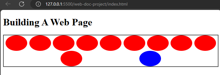 A screenshot of flex property on css