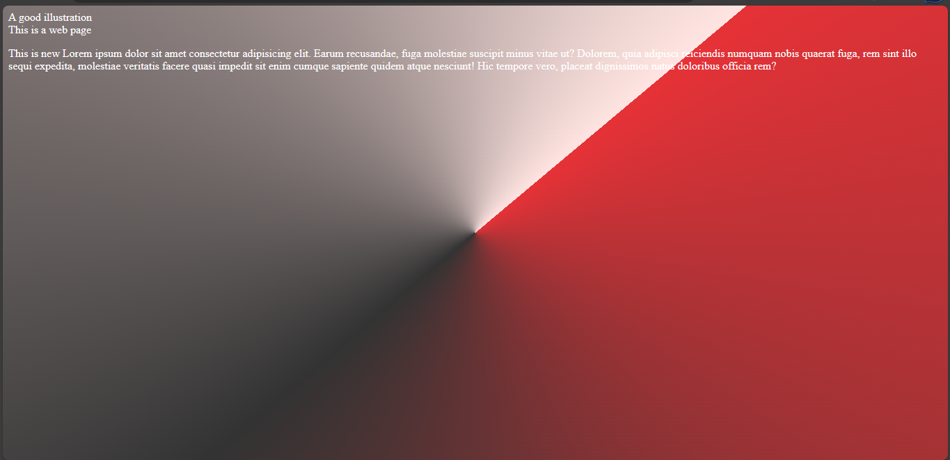 A screenshot of conic gradient property on css