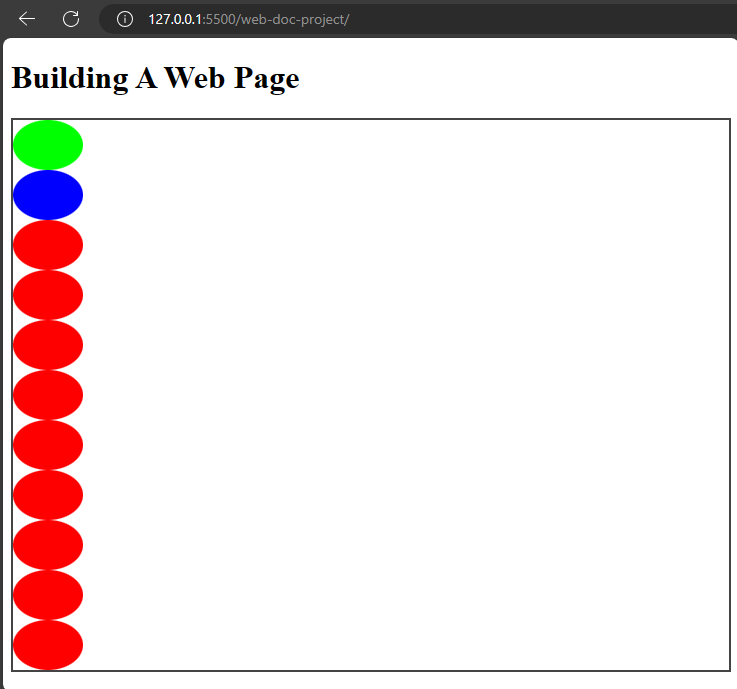 A screenshot of flex property on css