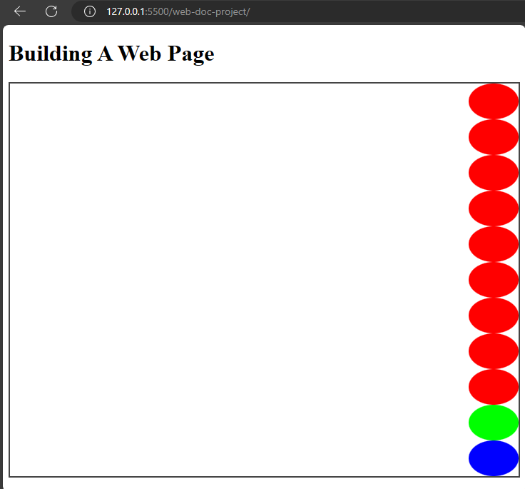 A screenshot of grid property on css