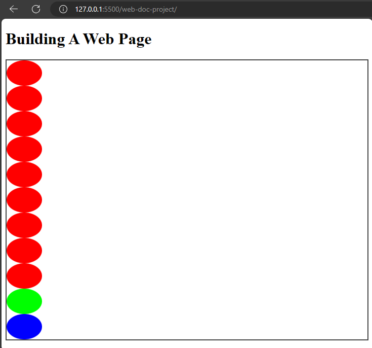 A screenshot of grid property on css